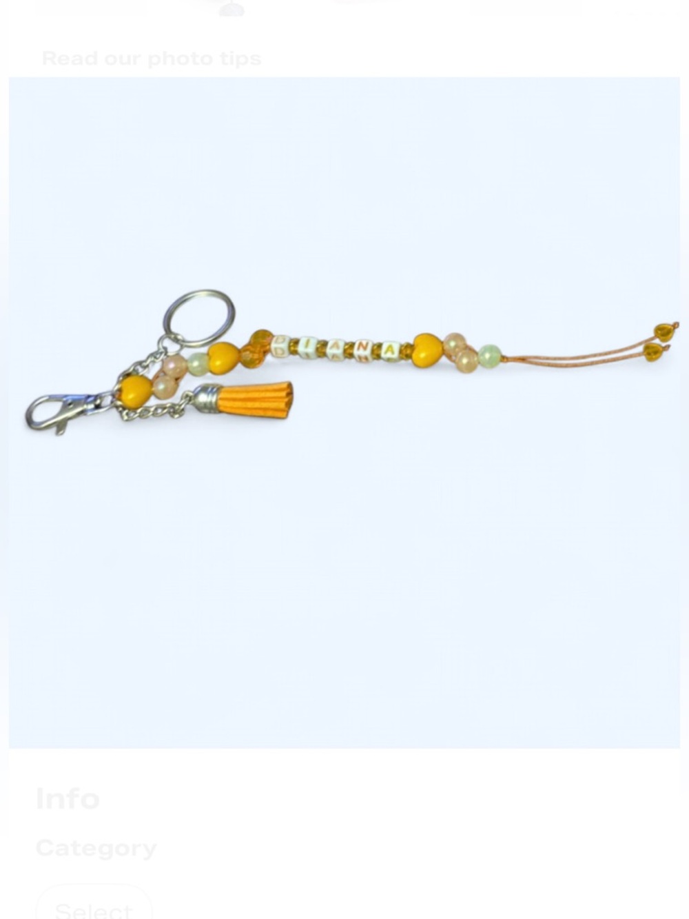 Keychain beaded purse charm with personalized Name